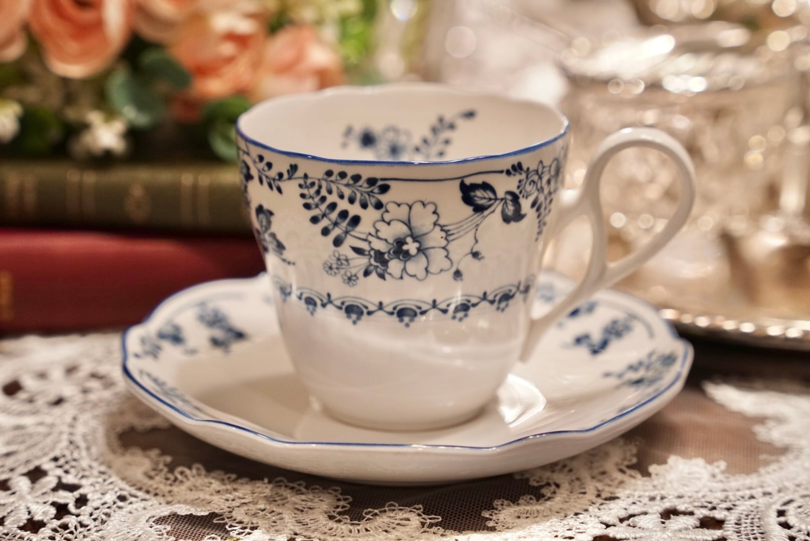 B【Noritake】ノリタケ Primachina Fair Wind フェアウィンド 9422 ティーカップ&ソーサー 廃盤 ヴィンテージ