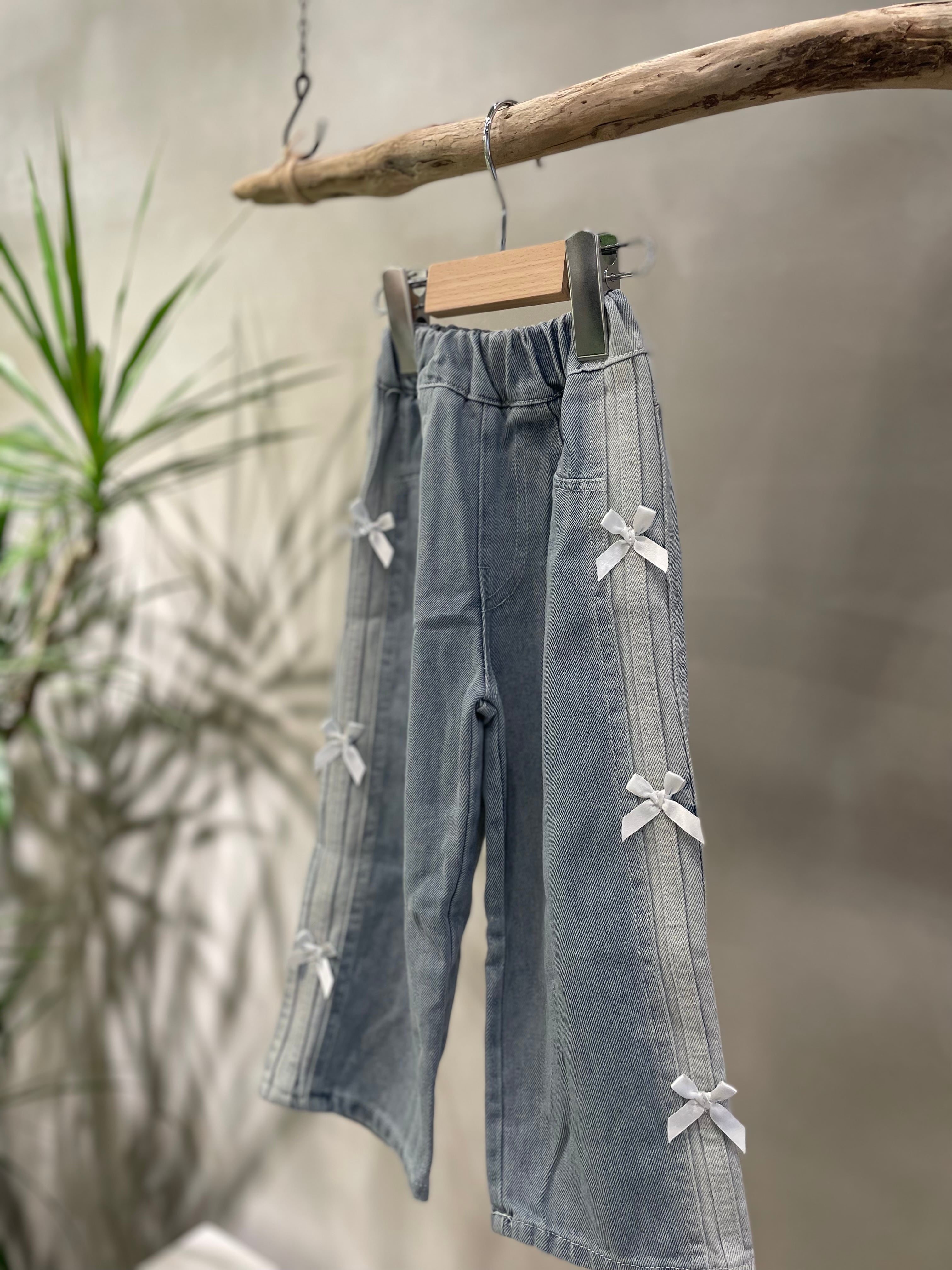 【90cm】ribbon straight denim