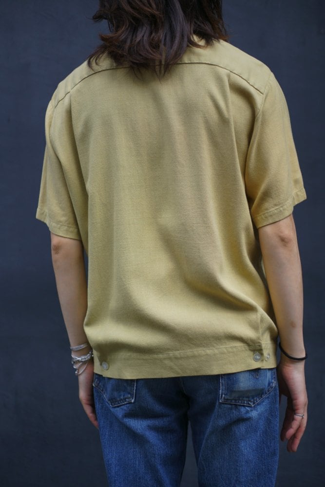 TOWNCRAFT - Penneys] Vintage S/S Open Collar Rayon Shirt [1960s