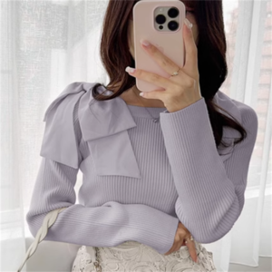 【送料無料】 セーター トップス 3色 カラバリ 長袖 ラウンドネック Aライン フレア プルオーバー 厚手生地 かわいい 大人可愛い 大人女子 こなれ感 シンプル カジュアル 大人 上品 おしゃれ お洒落 ラフ コンサバ エレガント フェミニン ガーリー シック 無地 秋 冬 20代 30代 40代 女性用 レディース デート お出かけ お茶会 女子会 休日 演奏会 授業参観 着回し プチプライス デイリーユース 普段使い ファッション オフショルダー デコラティブ リボン ニット 伸縮性 2way