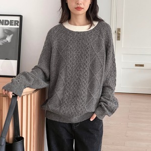 color block knit pullover J00075