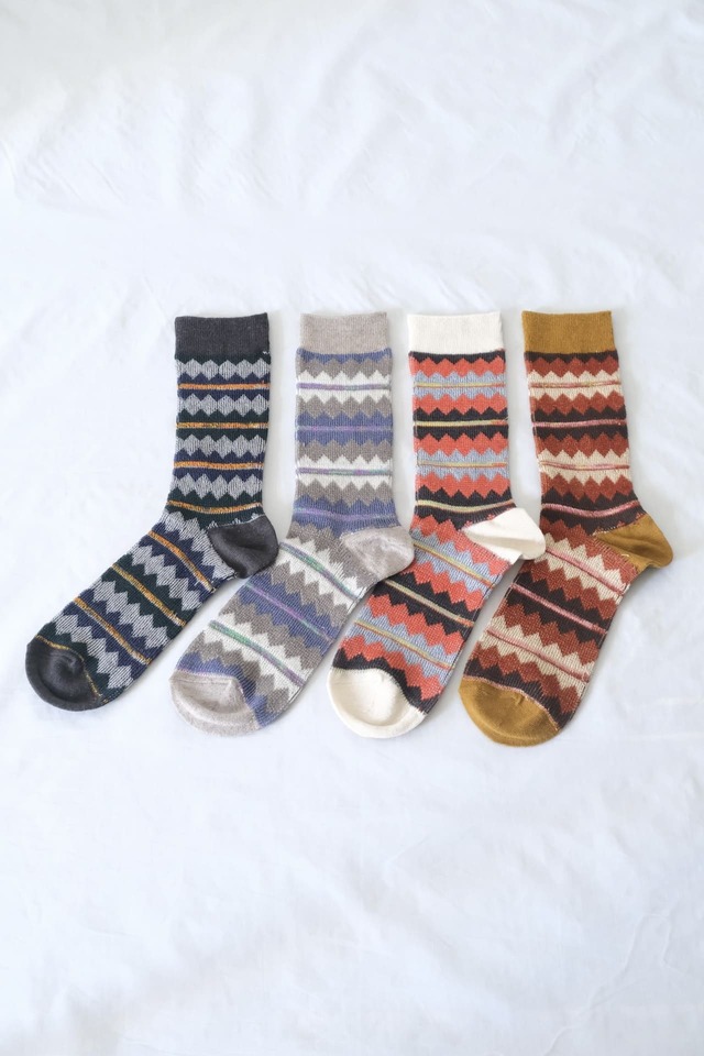 OBSCURE SOCKS HOVENIA　Charcoal,Gray,Ivory,Brown