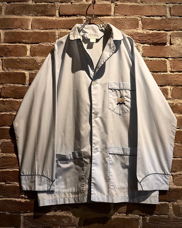 【Caka act3】“Christian Dior” Logo Embroidery Vintage L/S Sleeping Shirt