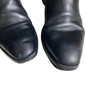 SAINT LAURENT PARIS leather high heel harness boots