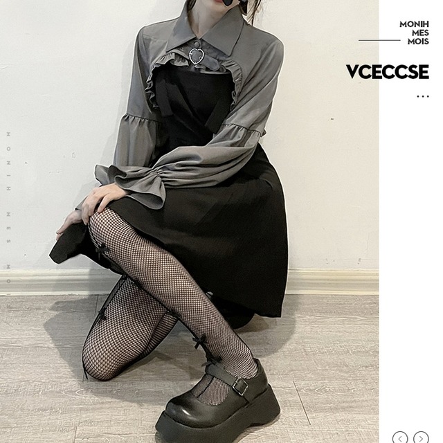 再入荷 天使と悪魔 Pinksavior 病み可愛い サブカル服 ボレロ ブラウス 袖コン ハートバックルベルト 可愛い バルーンスリーブ 原宿系 サブカル女子 天使と悪魔 サブカル系ファッション Seasonz