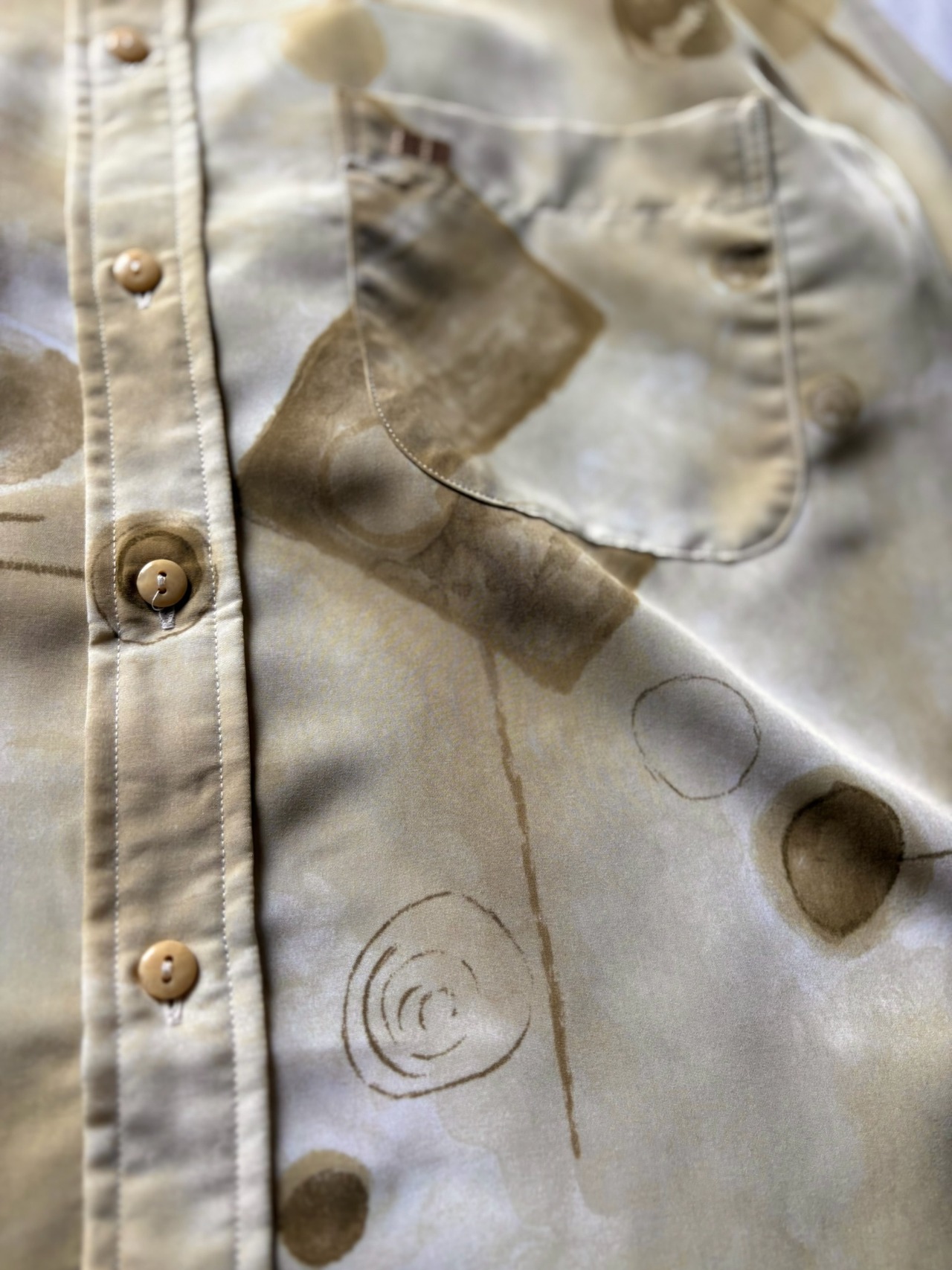 Art Pattern Beige Shirt