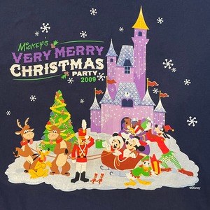 【Hanes】Disny ディズニーランドリゾート 半袖 Tシャツ Xmas ミッキー XL ビッグサイズ US古着 アメリカ古着