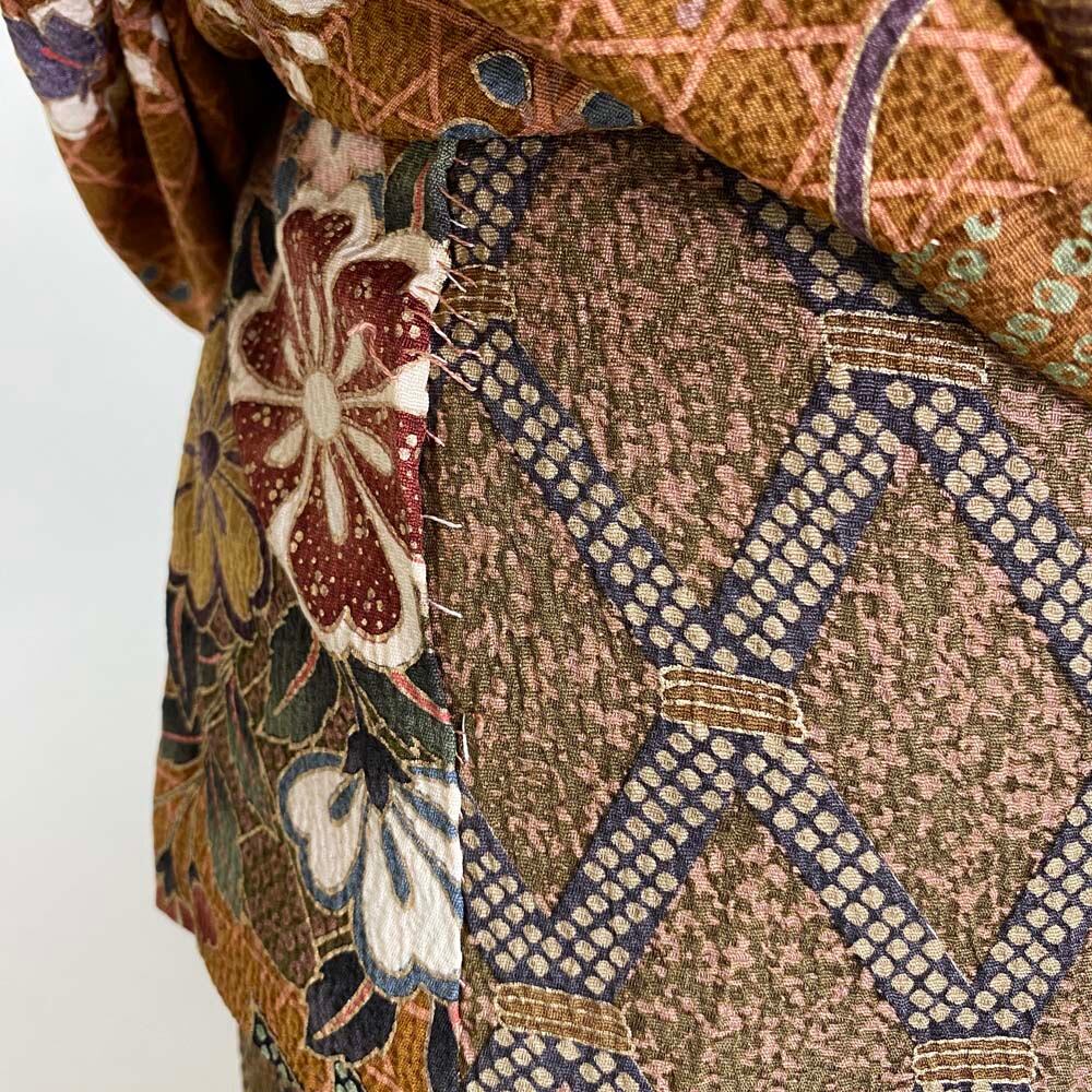 振袖 中古 ブラウン 茶 正絹 古典 裄65cm 身丈171cm 美品 M サイズ 成人式 4034 振袖 中古 ブラウン 茶 正絹 古典 裄65cm 身丈171cm 美品 M サイズ