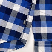 AIGLE エーグル チェック オックスフォード BD ボタンダウン 長袖シャツ M/ブルー系 メンズ