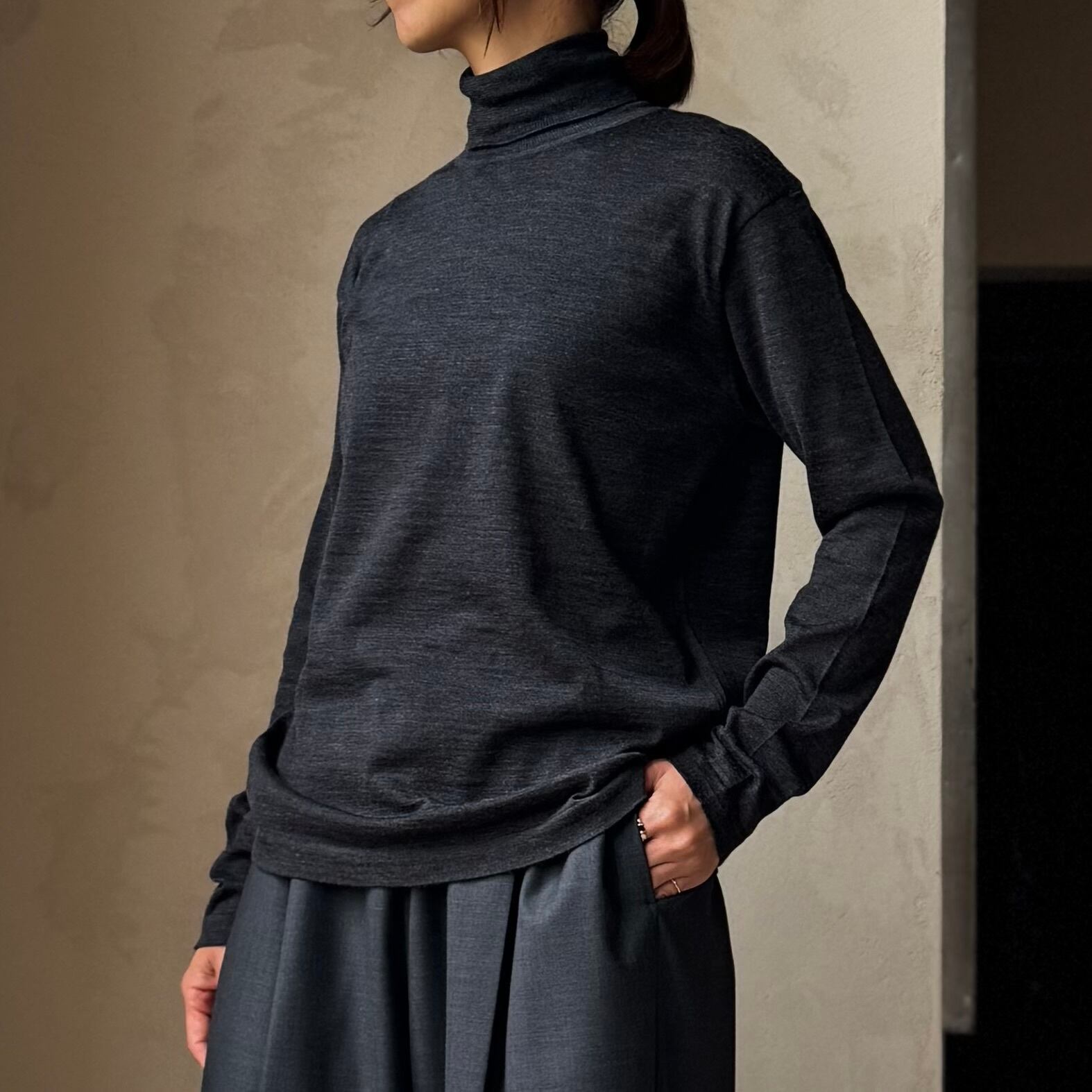 SP |18μMERINO / TURTLE NECK KNIT PULLOVER