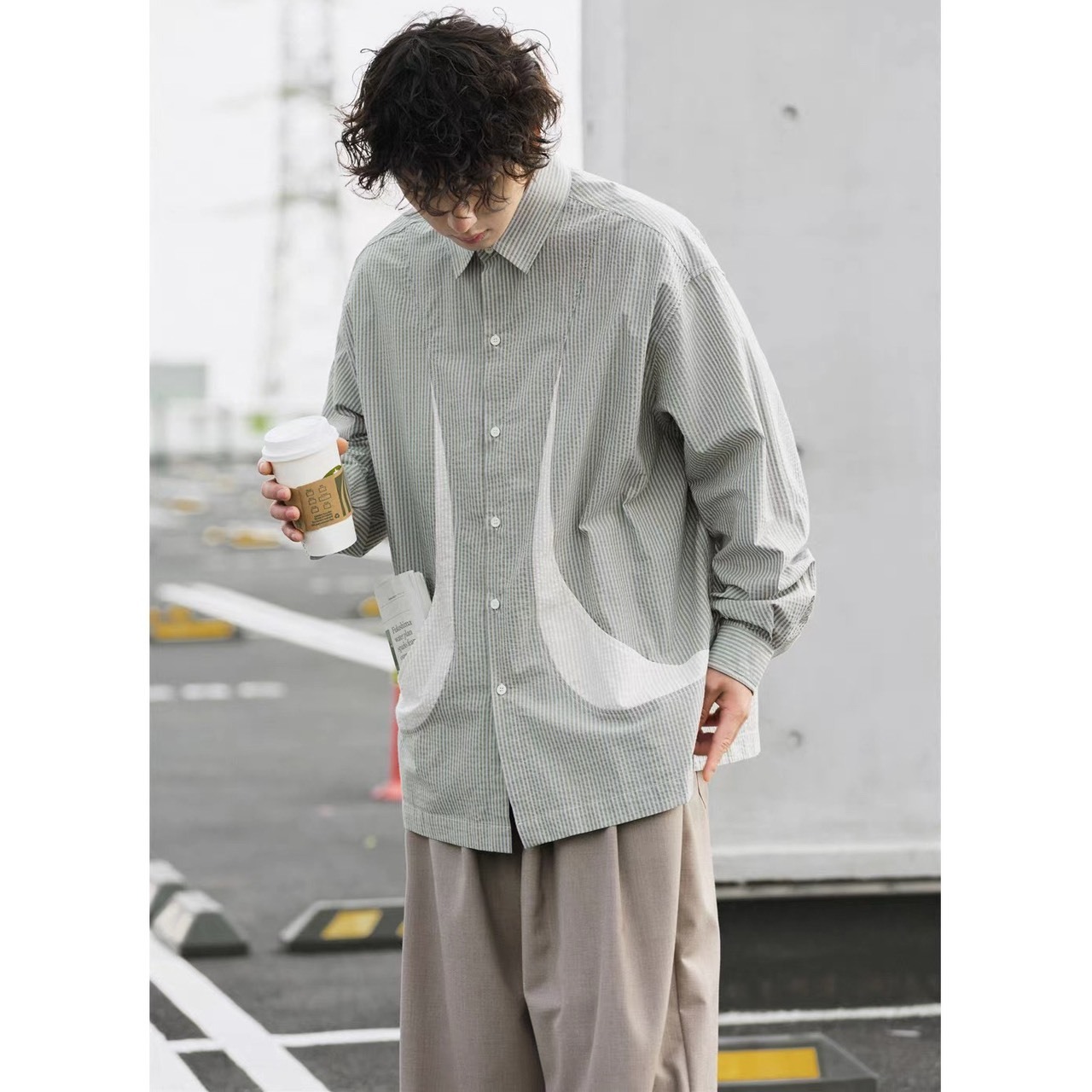 Striped big pocket shirt 1512 - 11