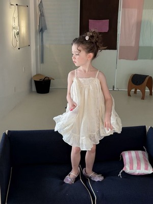 [aiai] Cream Shirred Volume Dress / [아이아이] 크림셔링볼륨원피스