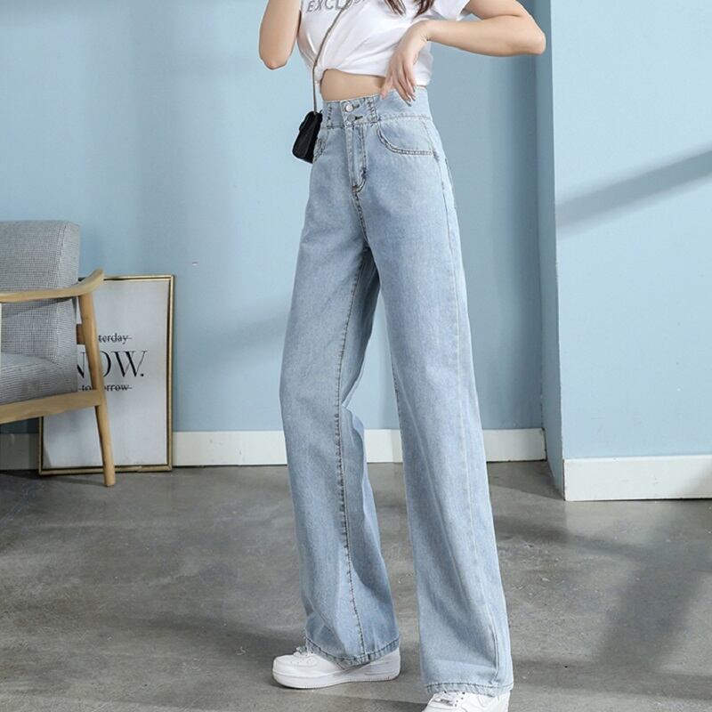 ボトムス ジーンズ ストレート ワイド ハイウエスト デニム かわいい