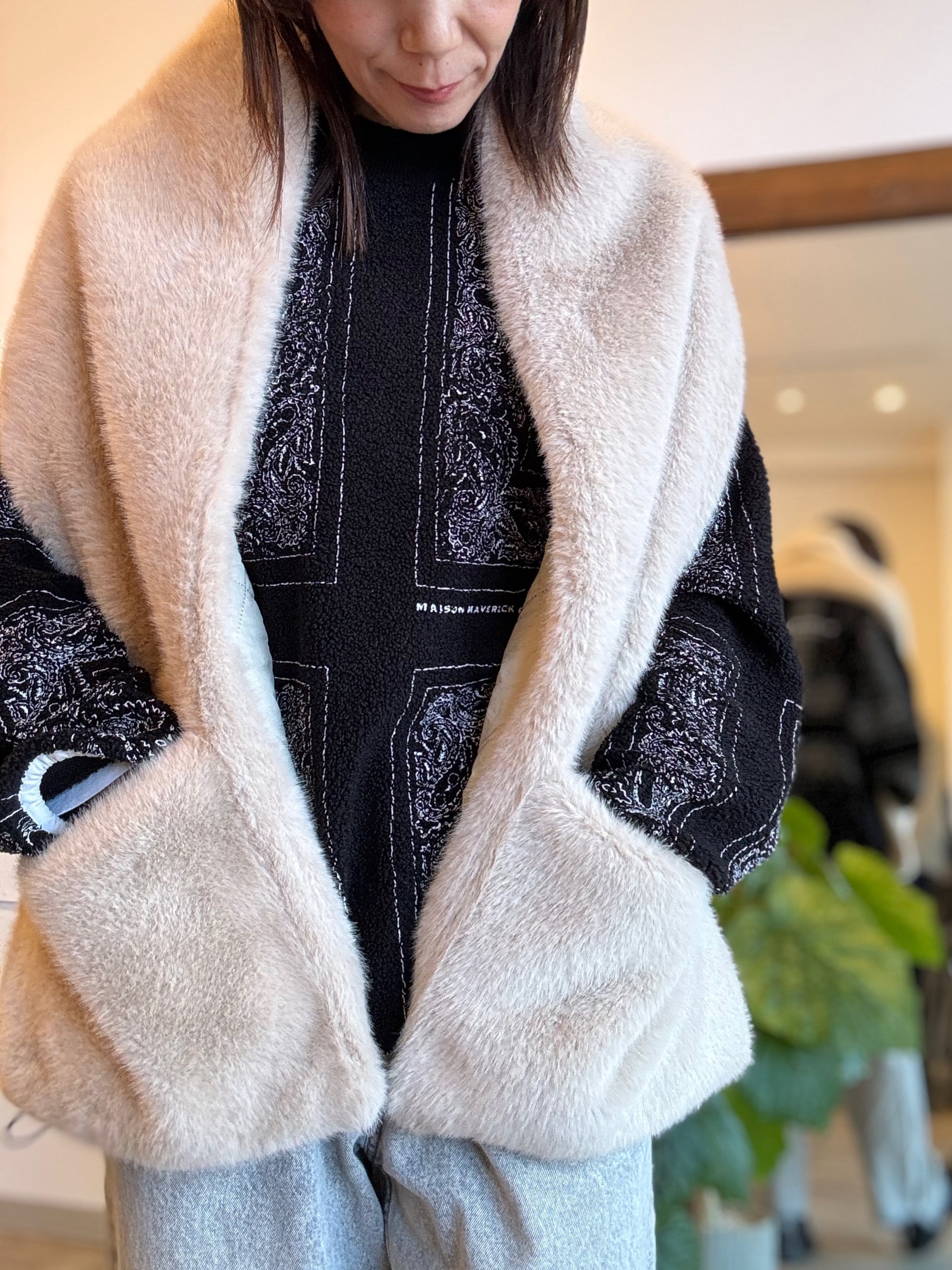 ATELIER BRUGGE 】ポケット付きビッグマフラー | kaila_shop