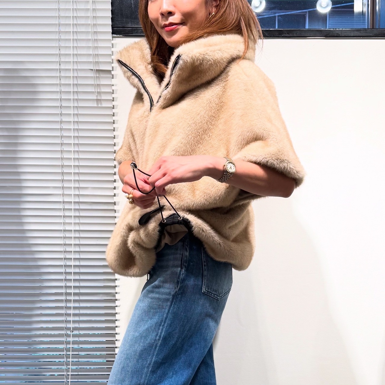 エイミーロウ  Eimee Law ミンクファーフーディードロストベスト