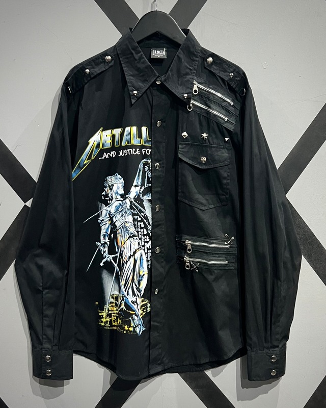 【X VINTAGE】"METALLICA" "…And Justice For All" Print Design Zip Gimmick Shirt