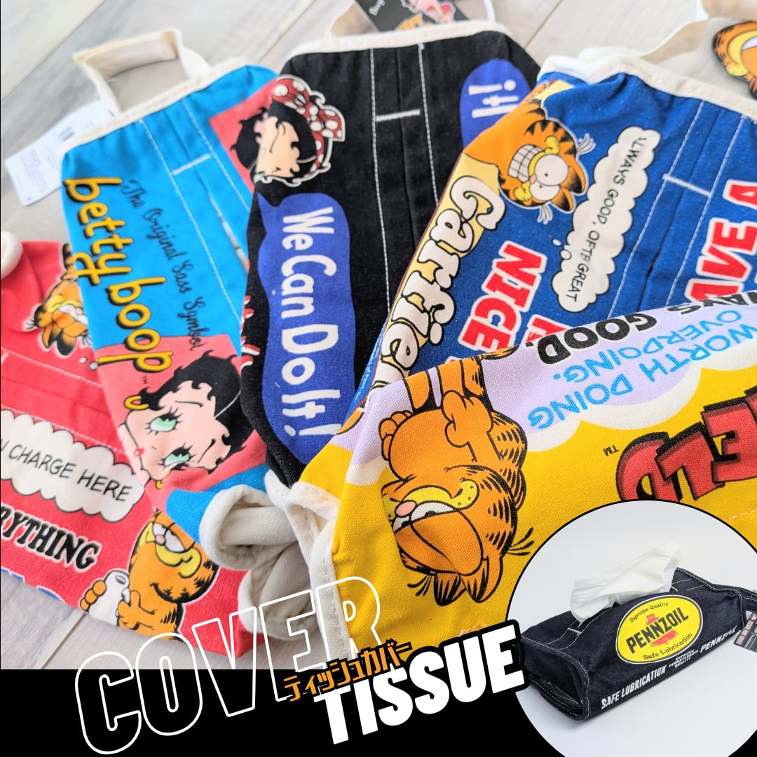 ✨️ティッシュのドレスアップに♡✨️ Tissue Cover / ティッシュカバー 吊り下げ / ティッシュケース【 Garfield ( ガーフィールド ) 】RED