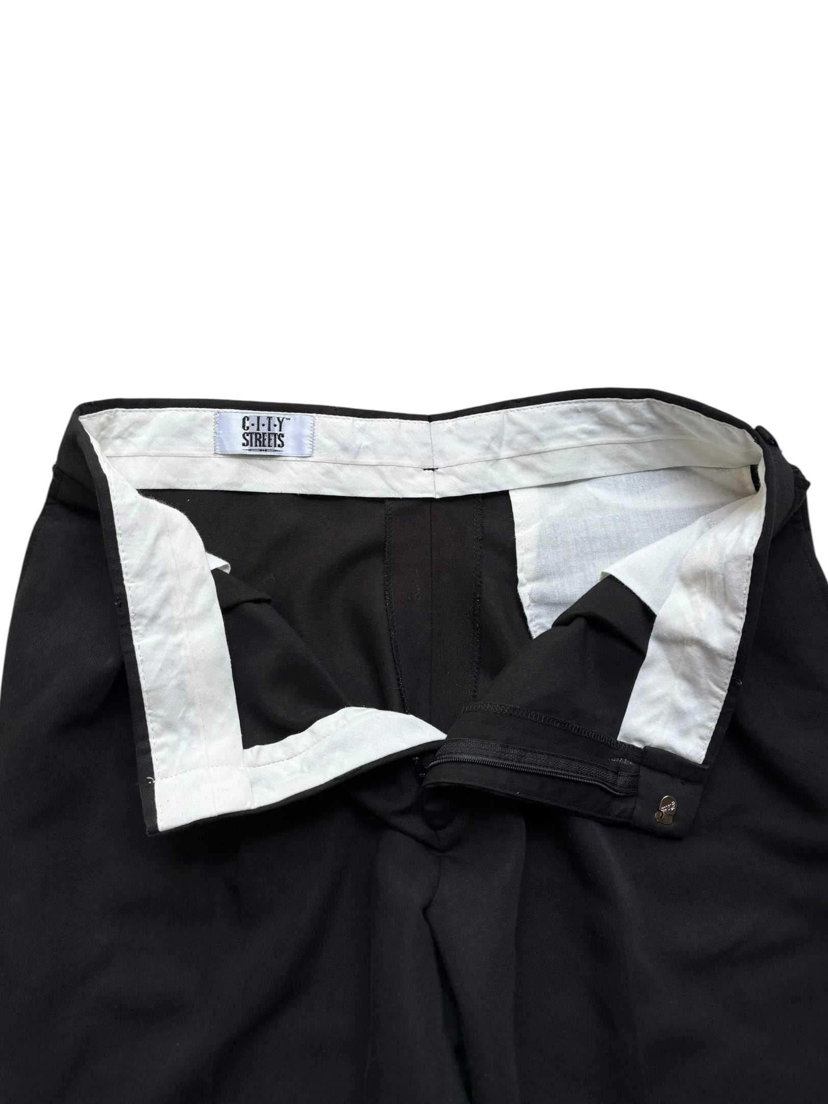 90's “CITY STREETS” 3tuck Rayon Slacks | FRISKY 古着屋 中目黒