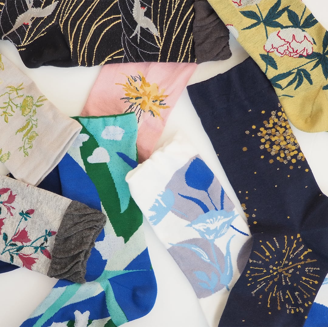 新品 アンデ ハイゲージ クルーソックス 23～25cm 日本製 LINA A