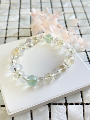 癒しと幸福☆シトリン・フローライト・レモン水晶ブレスレット 内径16cm 癒しと幸福☆シトリン・フローライト・レモン水晶ブレスレット 内径16cm
