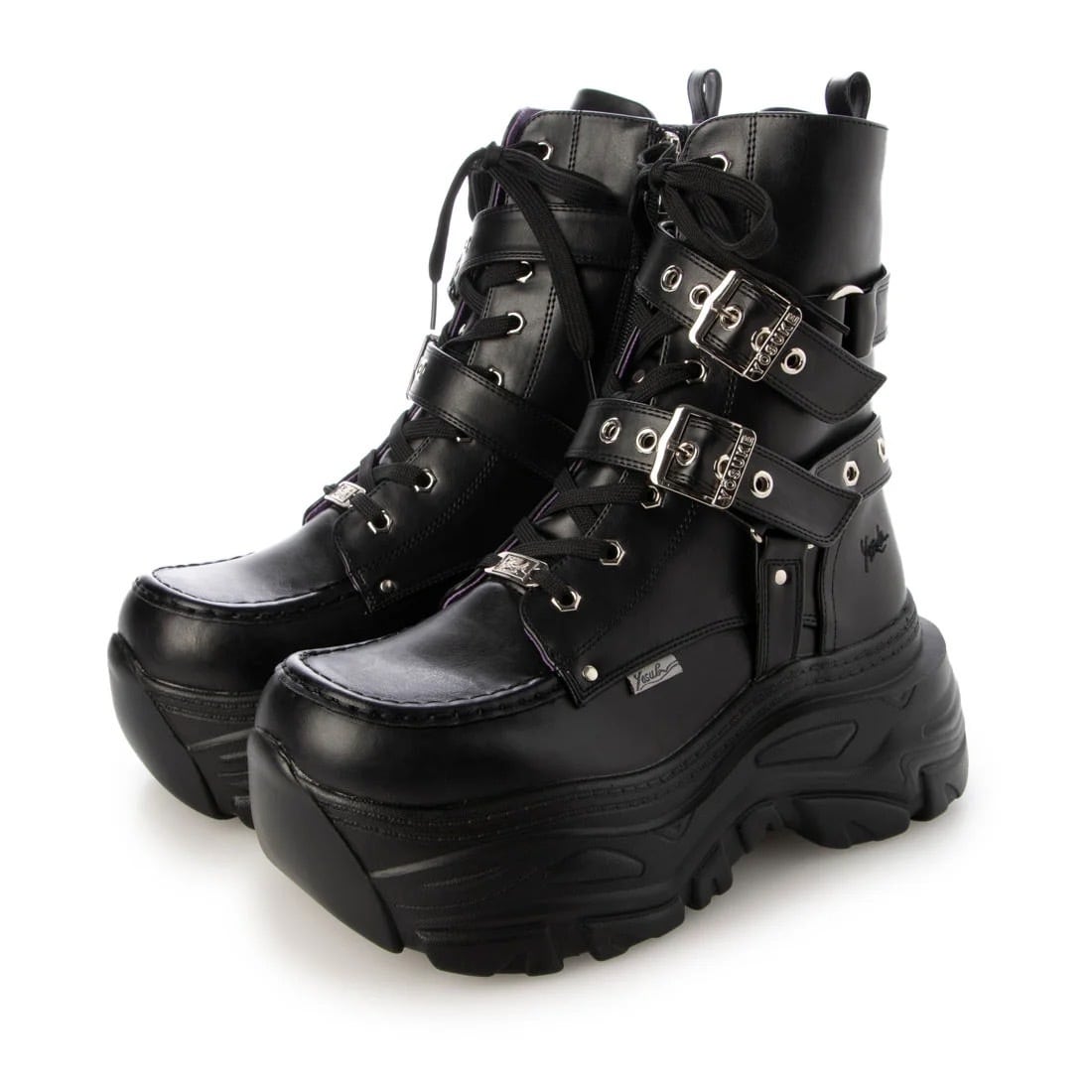 【YOSUKE】メンズ 4468027 厚底スニーカー （ブラックパープル） ヨースケ サブカル 地雷