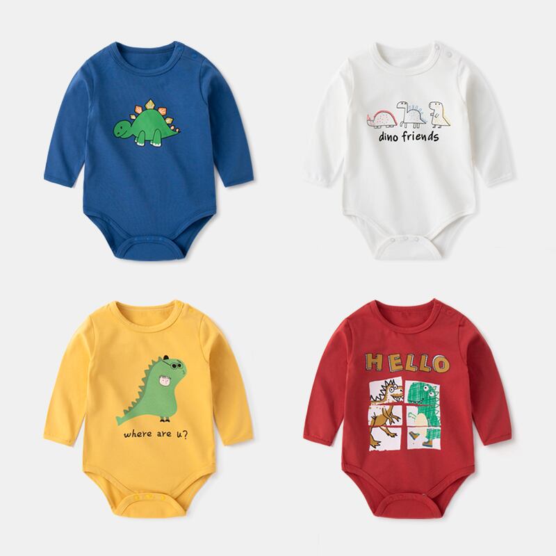 赤ちゃんの三角形のバッグおならの服春と秋の新生児の春と秋の長袖ロンパースロンパース男の子の赤ちゃん漫画かわいい服女性 Duduベイビー42860523030