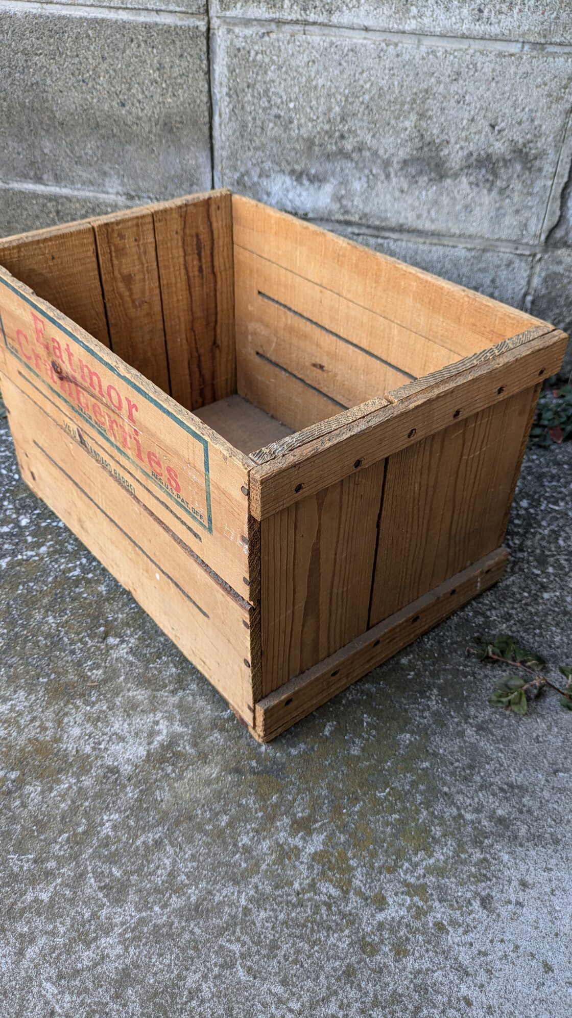 Vintage Eatmor Cranberries WoodBox Crate ビンテージ ウッドボックス 
