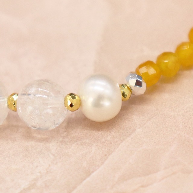 【Shining  Like Stardust】レインボークォーツ×水晶×クォーツァイト ブレスレット