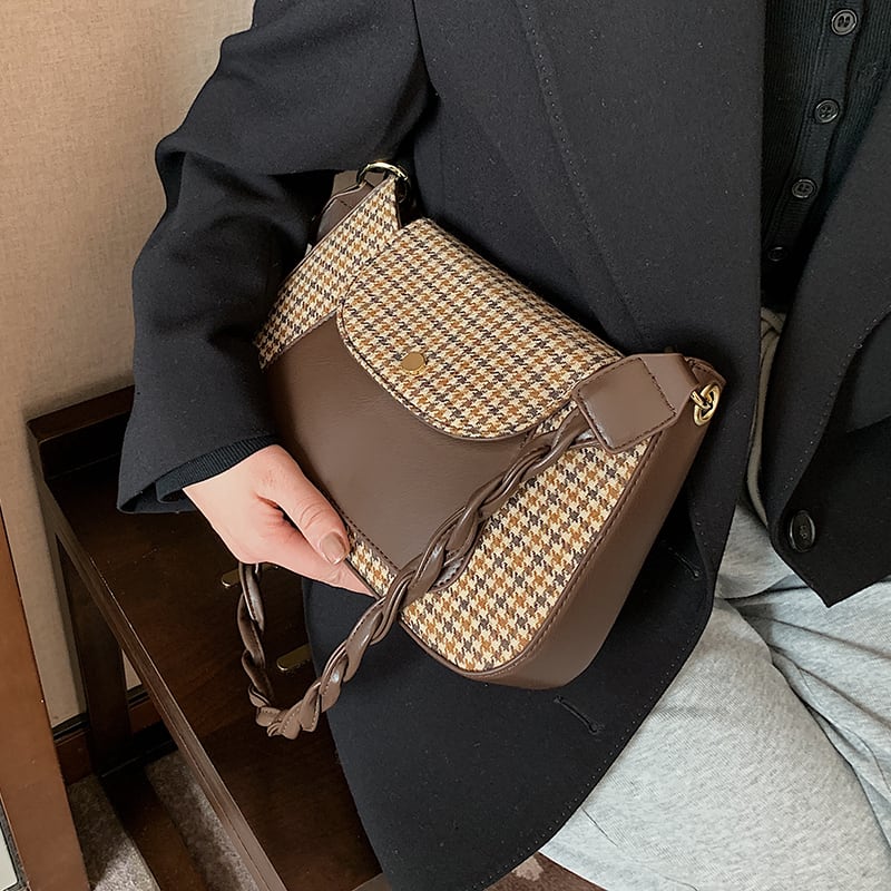 スタンダードオータムウィンターショルダーバッグ レトロ 秋物 冬物 メッセンジャーバッグ 手作りハンドバック73904977895