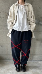 今宿手芸ちま ×SAJI black sweatpants