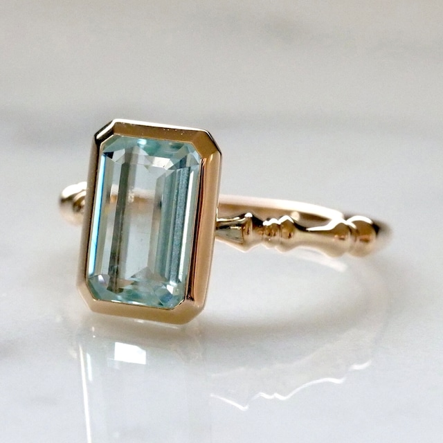 Aquamarine ring / K10YG