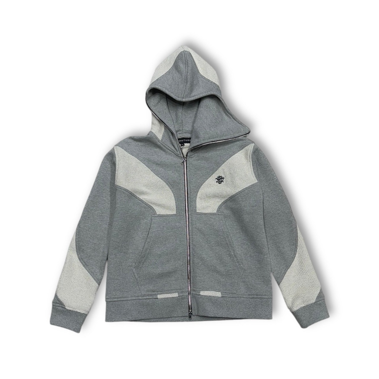 GROUTURE / zip mask hoodie grey