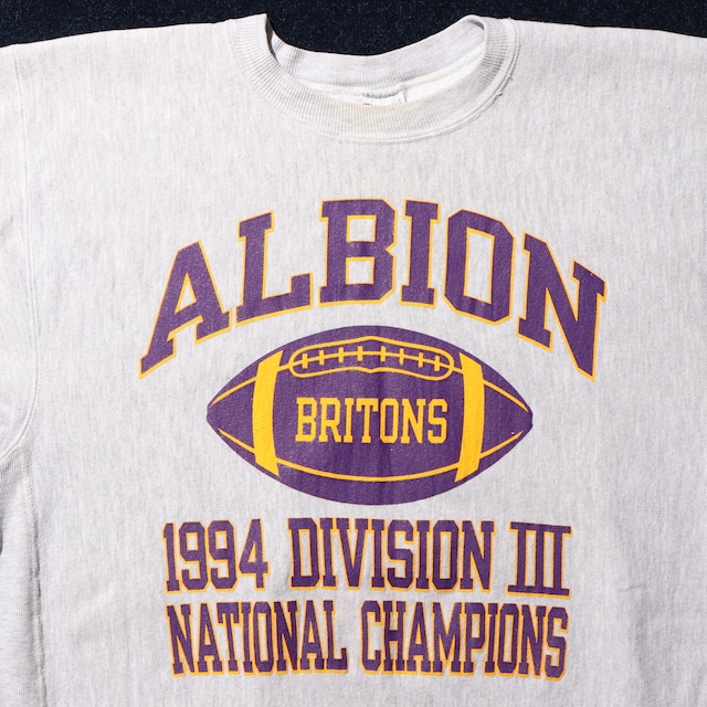 四段プリント L 90s グレー リバースウィーブ チャンピオン スウェット