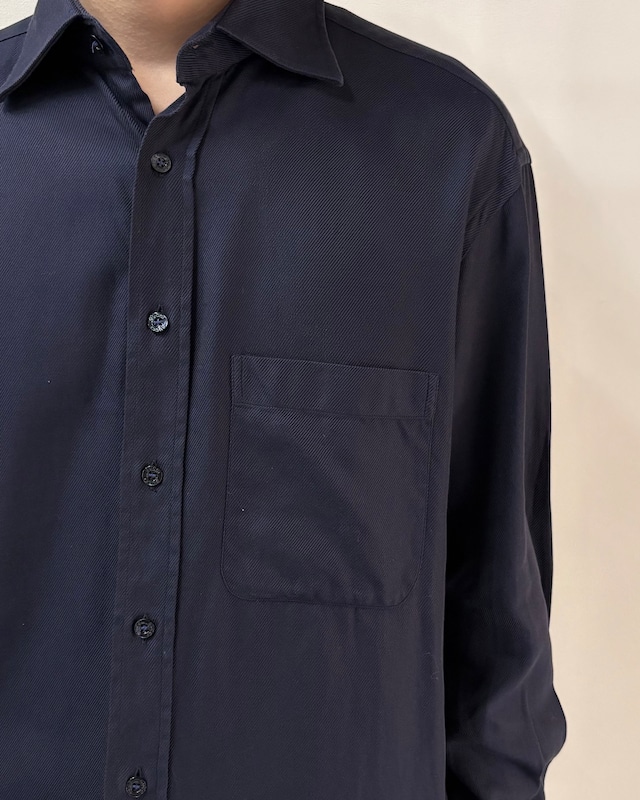 【GUCCI】navy cotton twill shirt