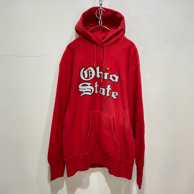 レア 80s Champion リバースウィーブパーカー オハイオ 赤 XL