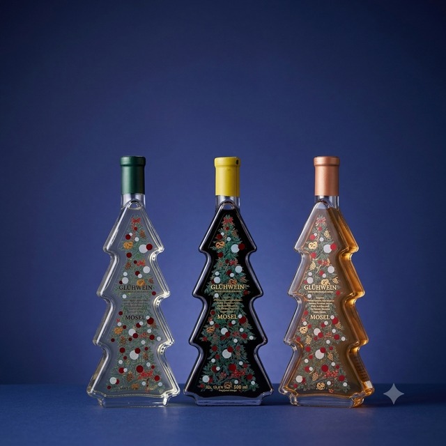 【冬ギフト・クリスマスの贈り物、プレゼントに！】クリスマスツリー型ボトルワイン 2026 ドルンフェルダー＆リースリング 赤ワイン・白ワイン・ロゼワイン 3本セット(500ml×3)