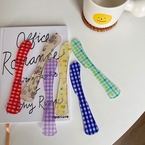 retro check flower butter knife 6colors / レトロ チェック フラワー バターナイフ 韓国雑貨