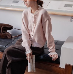 lace trim cardigan 14172