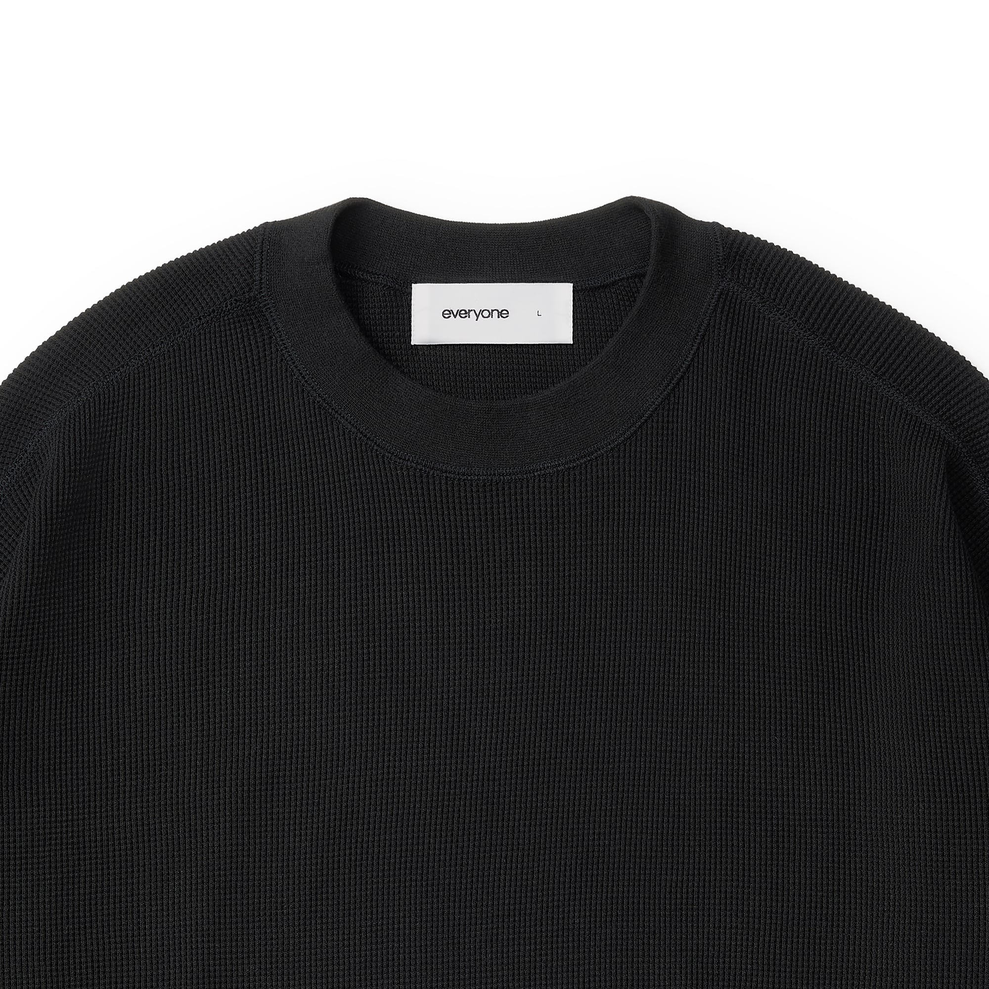 everyone surf knit long sleeve tee shirt (BLACK) | everyone
