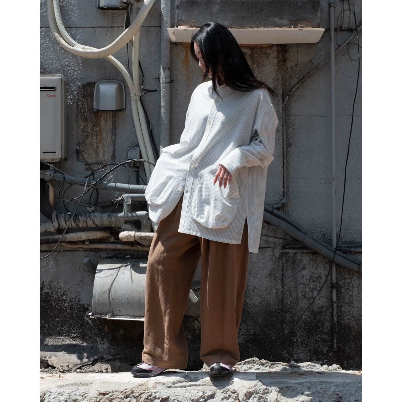 Nomàt] (ノマット) 25SS N-B-10 Accordion Pocket Shirt (Stripe