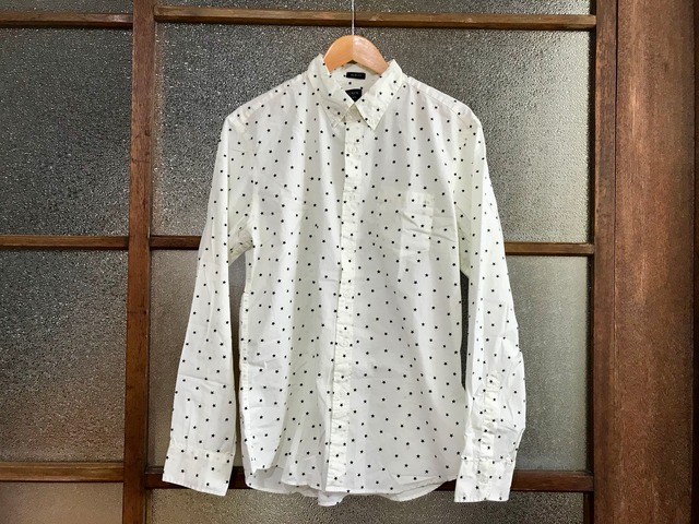 J.CREW COTTON FLEX SHIRT (WHITE/BLACK STAR)