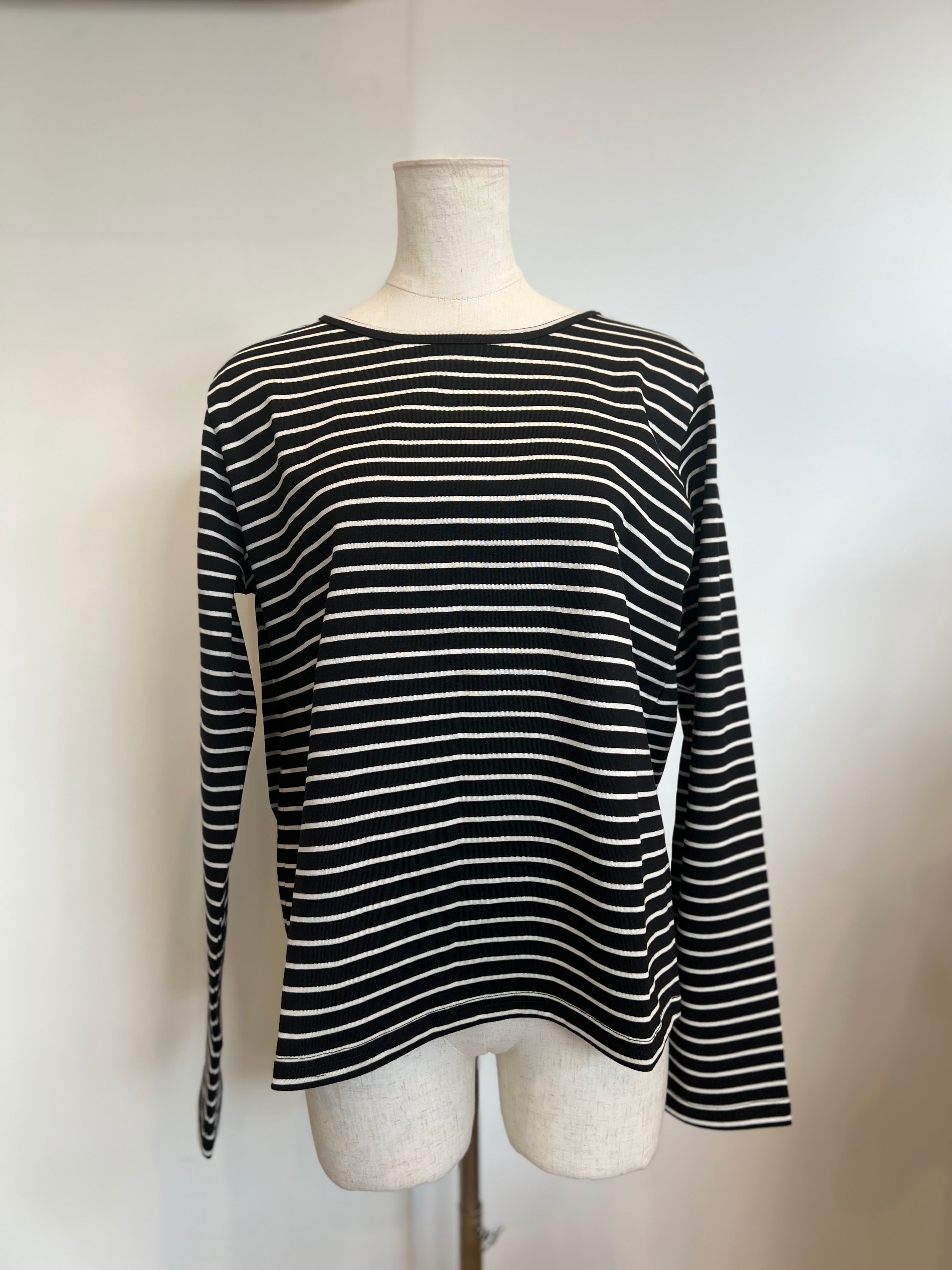 【SELECT】ボーダー天竺クルーネックプルオーバー