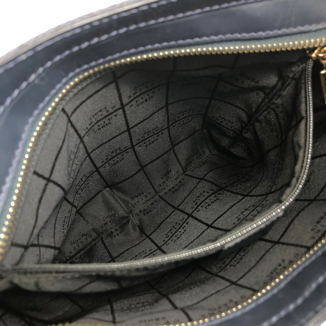 CELINE セリーヌ Cマカダム ショルダーバッグ ダークネイビー ジャガード レザー セミショルダーバッグ vintage ヴィンテージ オールド gcrm87