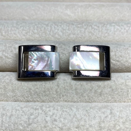 シルバー　カラー　カフリンクス