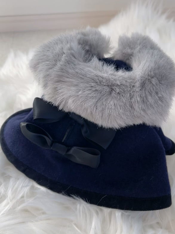 ファー襟付き・マントコート | plumeluxe