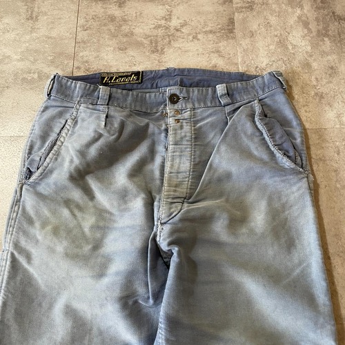 50-60s サンフェード パッチワーク フレンチワーク モールスキン パンツ 詳細写真3