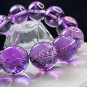 大玉☆超透明☆色合い美しいコントラストアメジスト・ブレスレット