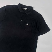 Black&White ブラックアンドホワイト ワンポイント 半袖 ポロシャツ LL/ブラック メンズ ゴルフ