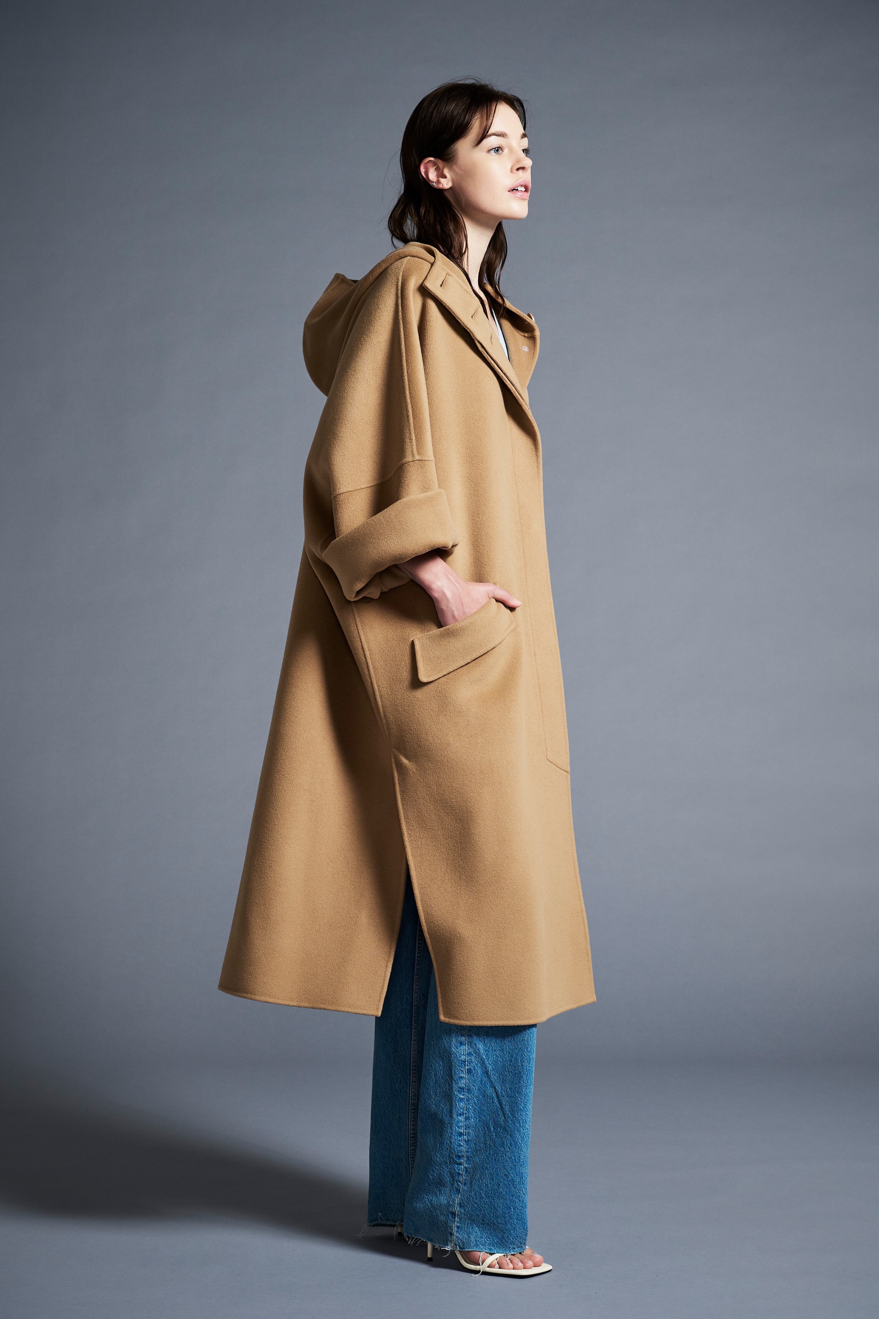 HOODED COAT WHITE | AMICA・kids