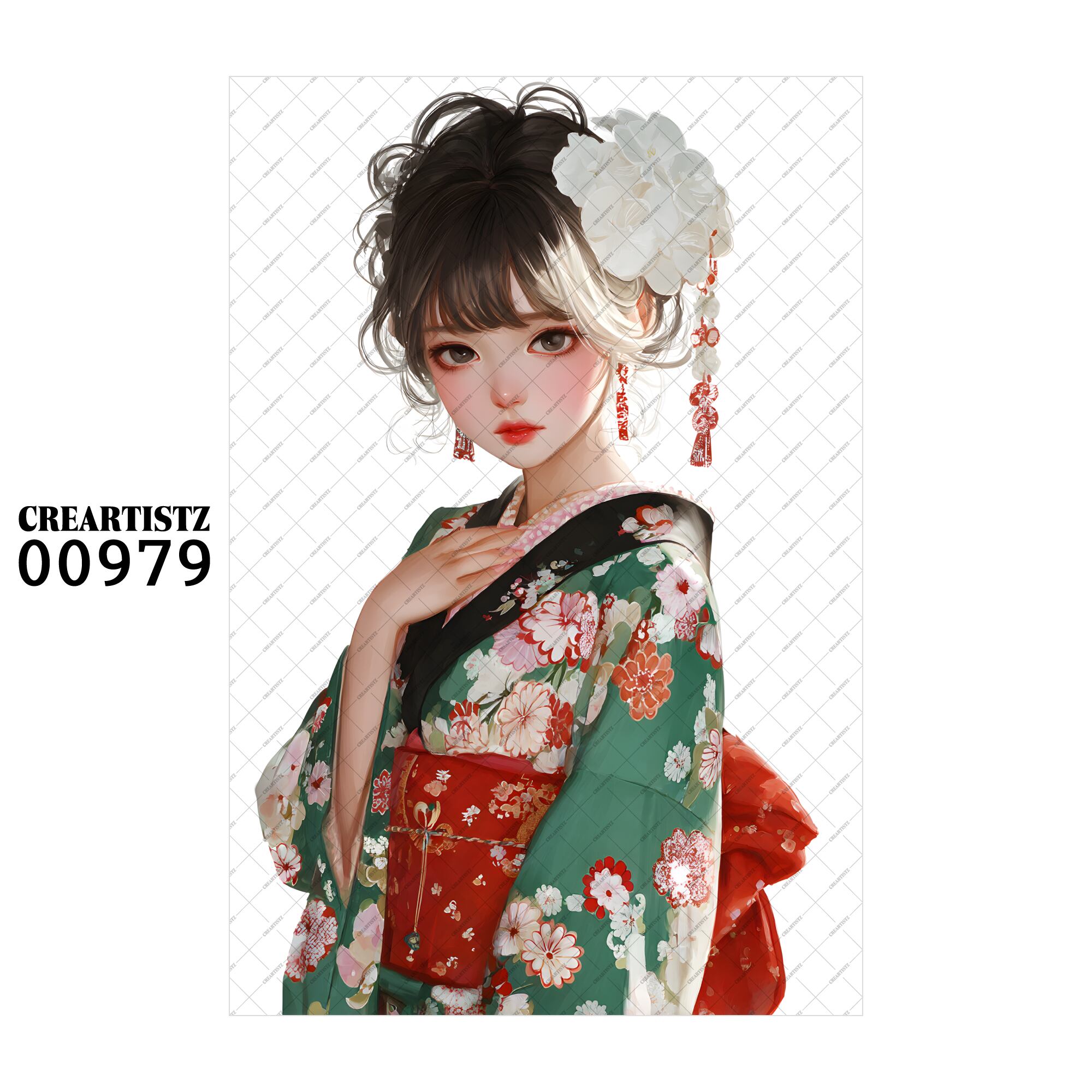 00979 ガール キュート オリジナル ペーパー/ステッカー 4枚セット CREARTISTZ